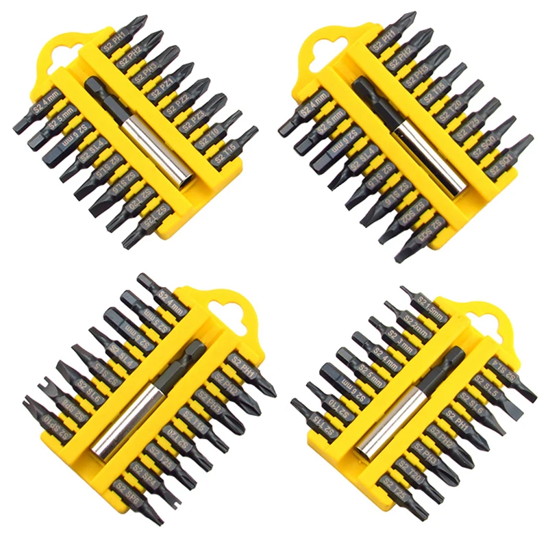 Jewii 17-Pcs Отвертка Набор бит магнитный стержень Phillips шлицевая Torx шестигранные электрический сверла Мощность бытовой ручной инструмент