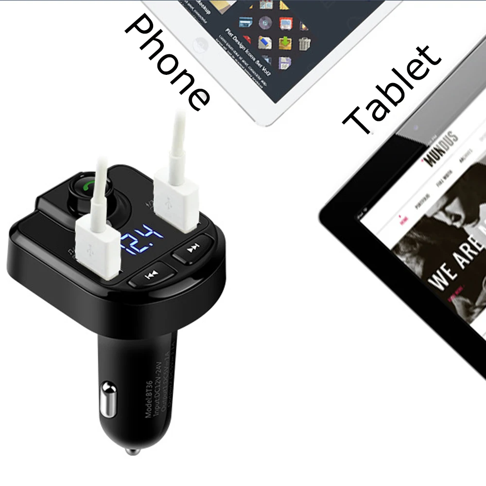 Bluetooth Беспроводной автомобиля громкой связи USB 4.1A Быстрый переходник для