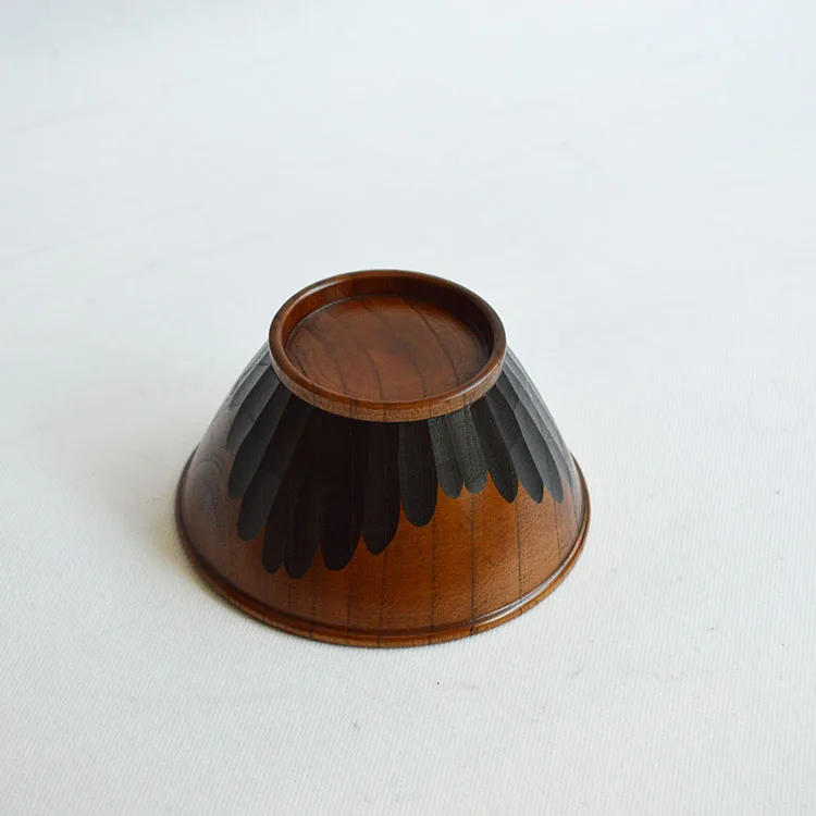 Деревянная миска ручной работы с оригинальным дизайном для рисовой лапши салата