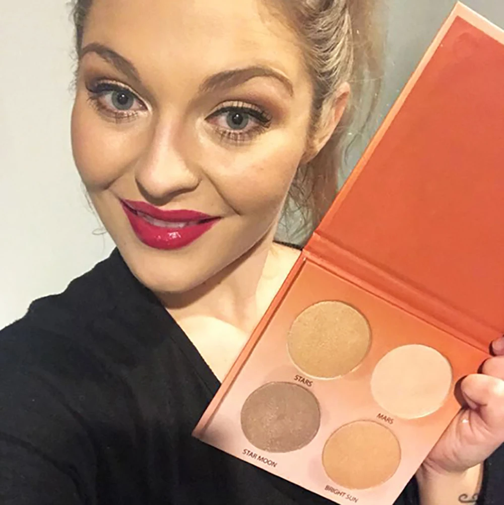 Aurelife 4 цвета Shimmer Glow Contour Kit Осветляющий Макияж Косметика телесный порошок Прямая поставка