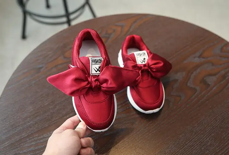 2019New fashion children's shoes spring and autumn girl's bowknot recreational shoes children's shoes breathable athletic shoes