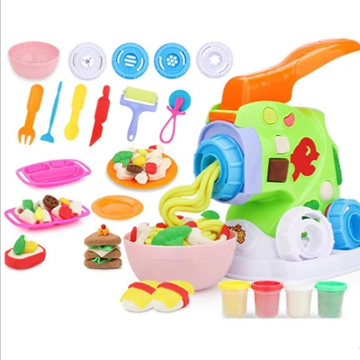 Многоцветный Сделай Сам машина для лапши Toyssafe и Нетоксичная Malleable Fimo Полимерная глина Пластилин мягкая мощная кухонная игрушка девочка мальчик подарок на день рождения - Цвет: Многоцветный