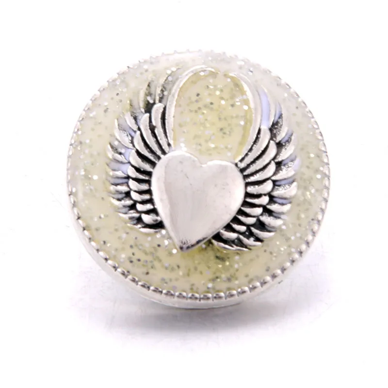A1770-yellow 10PCS High Quality 18mm Snap Button Jewelry Flower Heart wings Snap Buttons Fit Snap Bracelet for Women Love Snaps Jewelry - Окраска металла: A1770-yellow