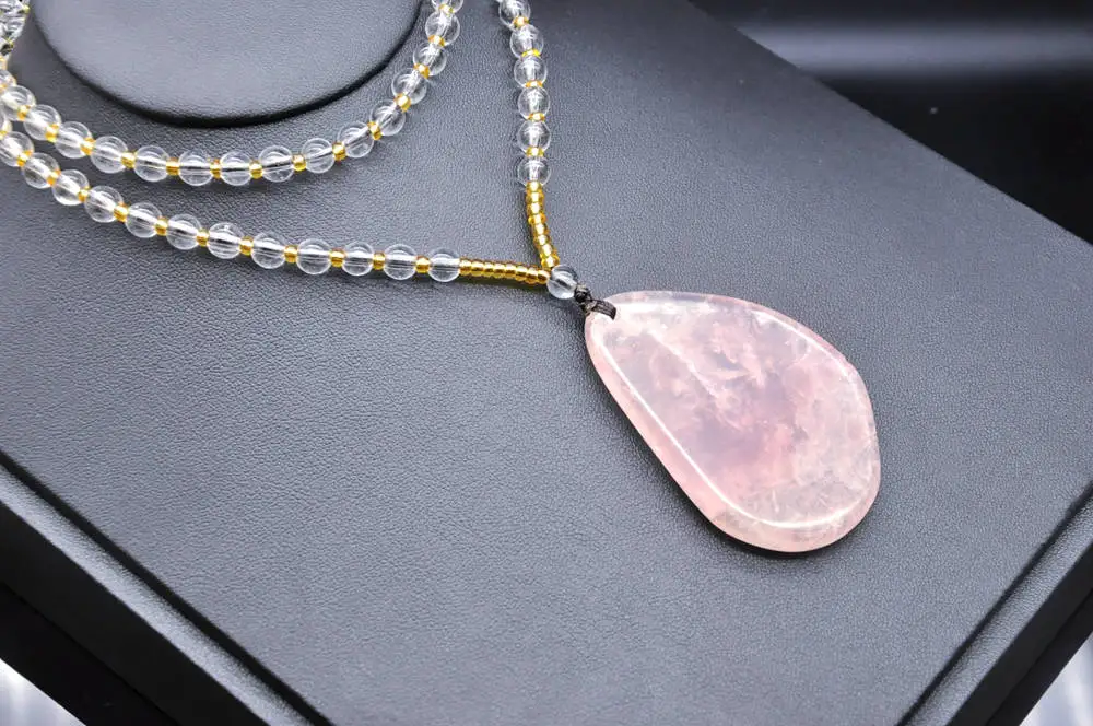 Натуральный Порошок кристалл капли воды ожерелье кулон Белый Кристалл бусины