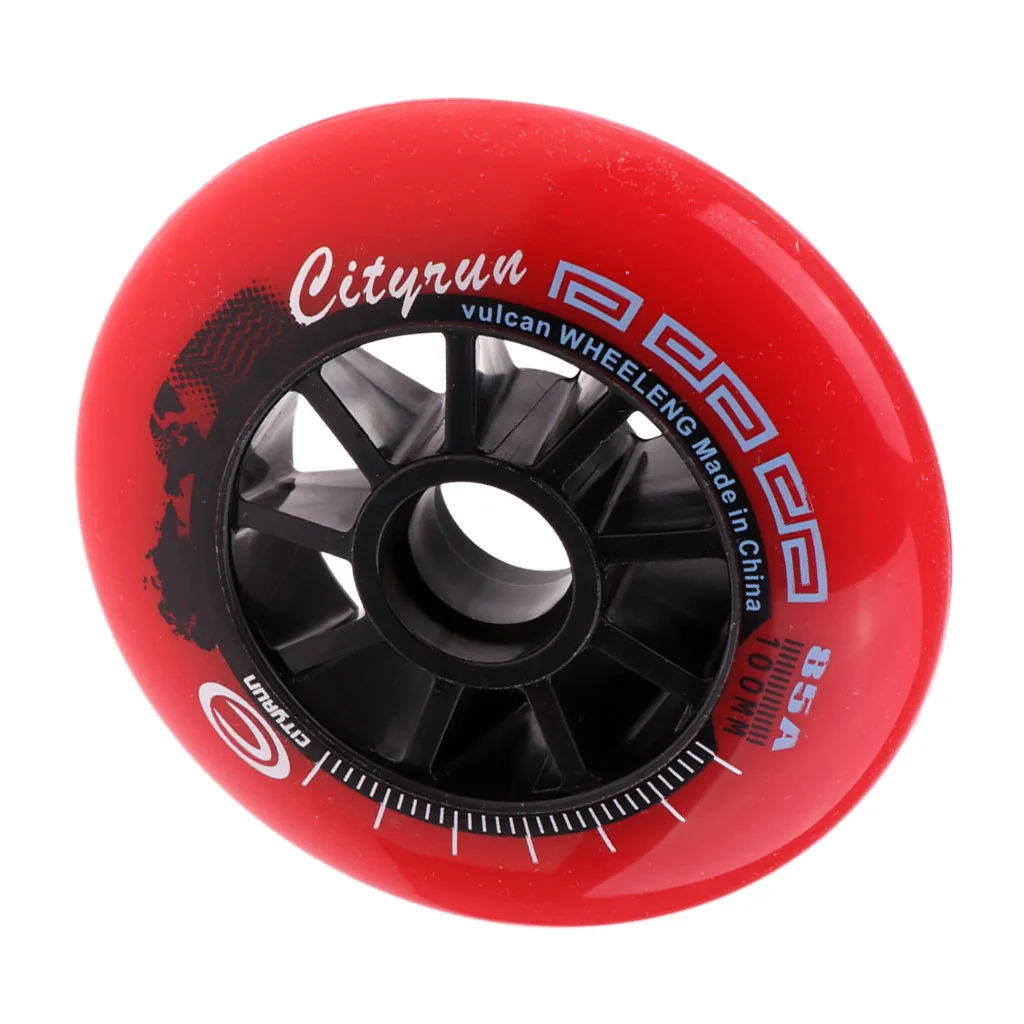 Red 100mm Высокоэластичные роликовые коньки, уличные скоростные колеса для роликовых коньков 90/100/110 мм, простые в использовании аксессуары для катания на коньках - Цвет: Red 100mm