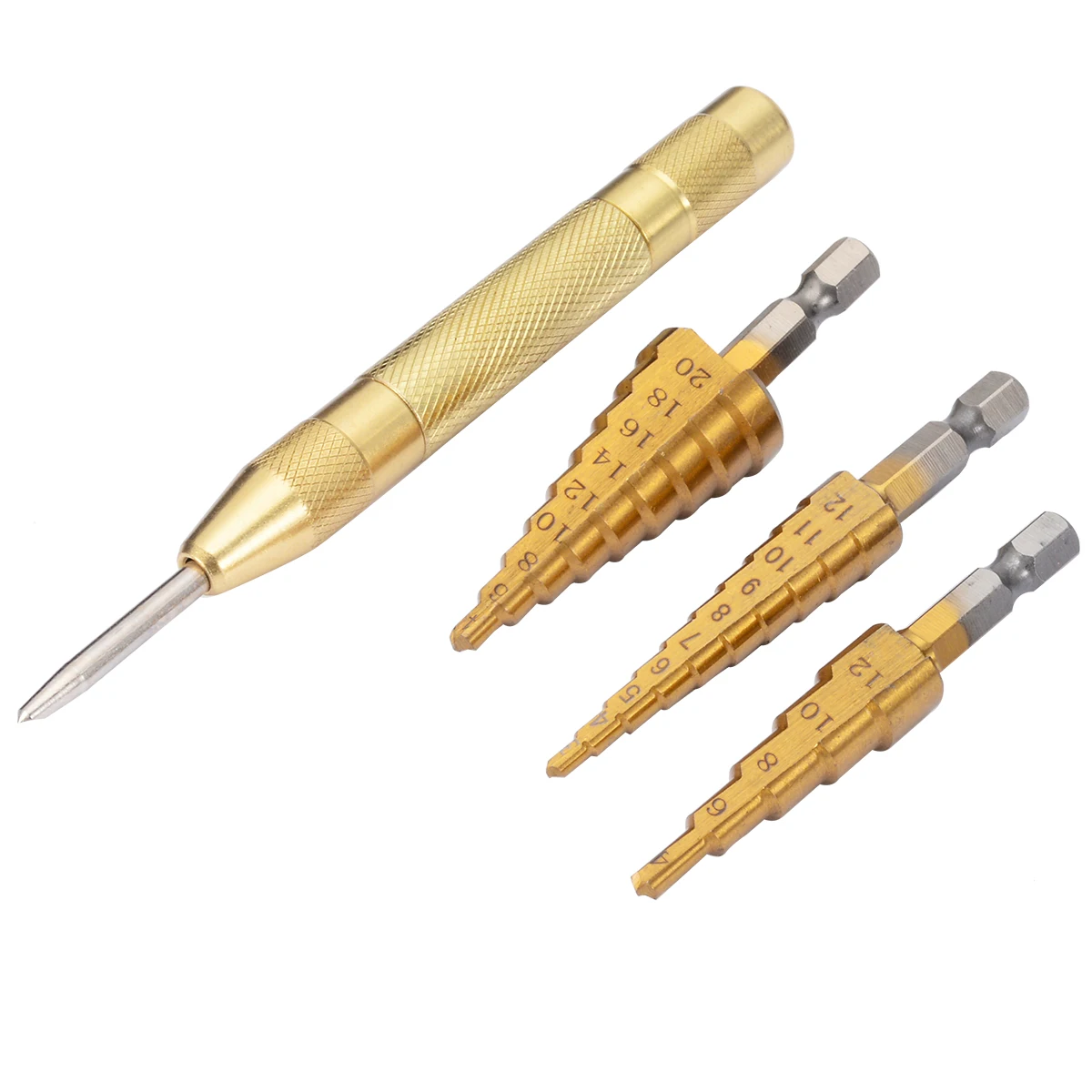 

Mayitr 3pcs Step Drill Bits Step Drill HSS Step Drill HSS Large Cobalt Hole Titanium Cone Step Drill Bit Cutter With Pouch