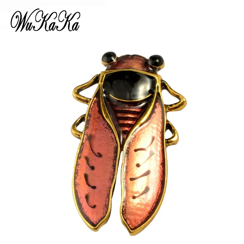 2020 Винтажная брошь в виде цикады с кристаллами мультяшная Милая эмалированная