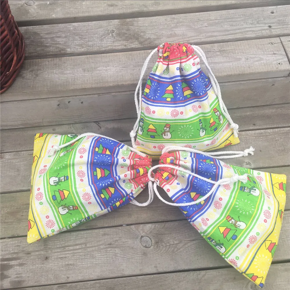 YILE 1 шт. хлопковая Льняная сумка на шнурке праздничная подарочная рождественская