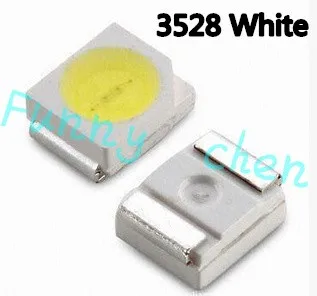 200 шт./лот 1210 Белый 3528 SMD светодиодный яркий белый светоизлучающие диоды 5000 7000k 6 7lm