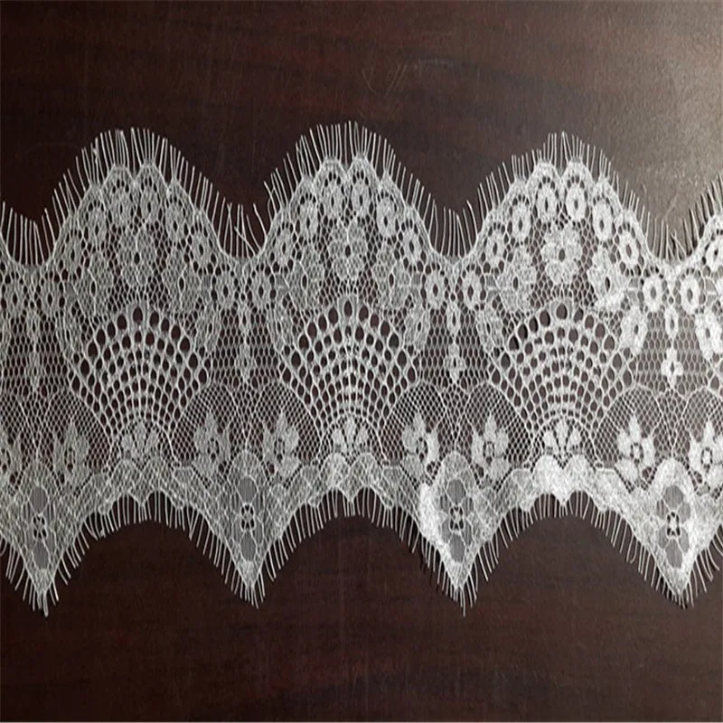 Free shipping Polyamide Eyelash Lace Fabric Lace Trim Black White Multipurpose Garment DIY Tools 300cm x 10cm 1 Piece