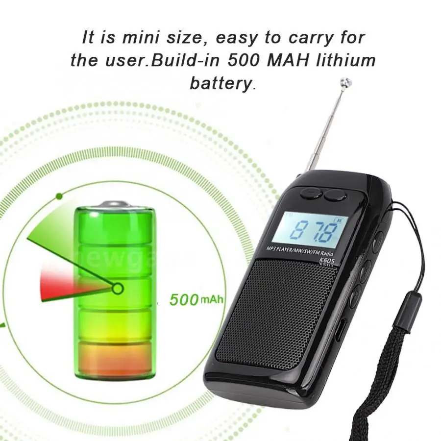 Портативный FM-радиоприемник Полнодиапазонный FM/MW/SW радиоприемник Цифровая