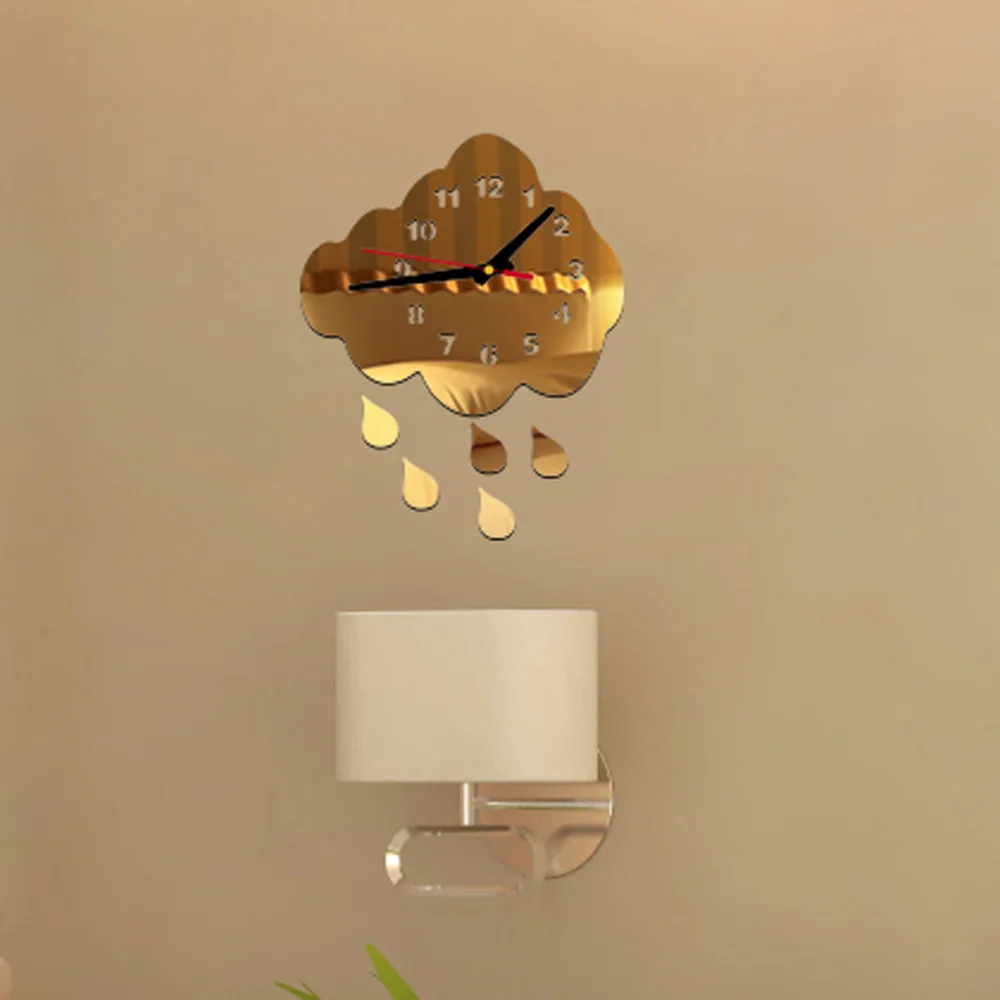 Форма капли Съемный Diy акриловое 3D зеркало декоративная настенная наклейка часы