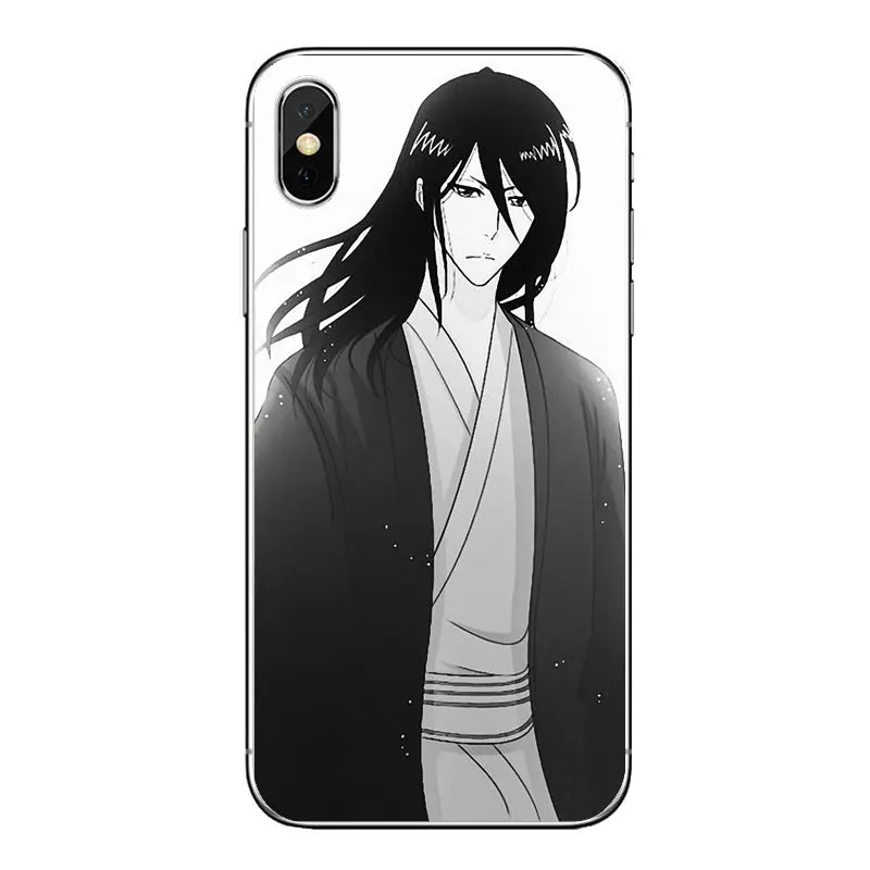 Чехол-накладка для iPod Touch iPhone 4 4S 5 5S 5C SE 6 6S 7 8 X XR XS Plus MAX, прозрачный, с изображением аниме-арт Bleach Byakuya Kuchiki.