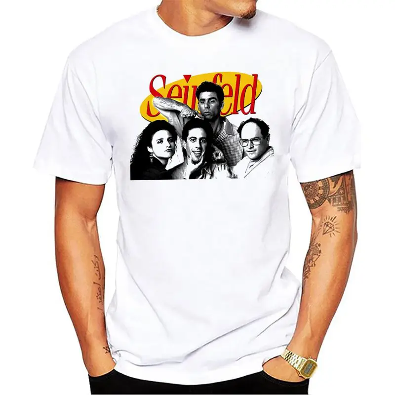 Seinfeld мужские летние футболки повседневные топы с короткими рукавами принтом 100%