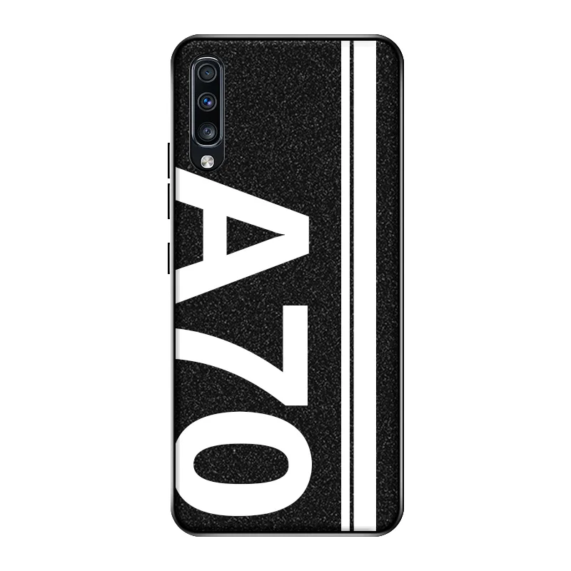 Чехол для samsung Galaxy A50, блестящий кожаный силиконовый мягкий защитный чехол для samsung A30 A50 A70, противоударный чехол - Цвет: A70 - Black