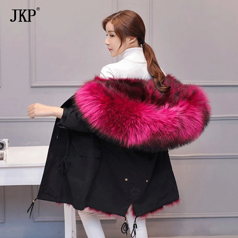 2020 женская зимняя парка из натурального меха Женская куртка со съемной