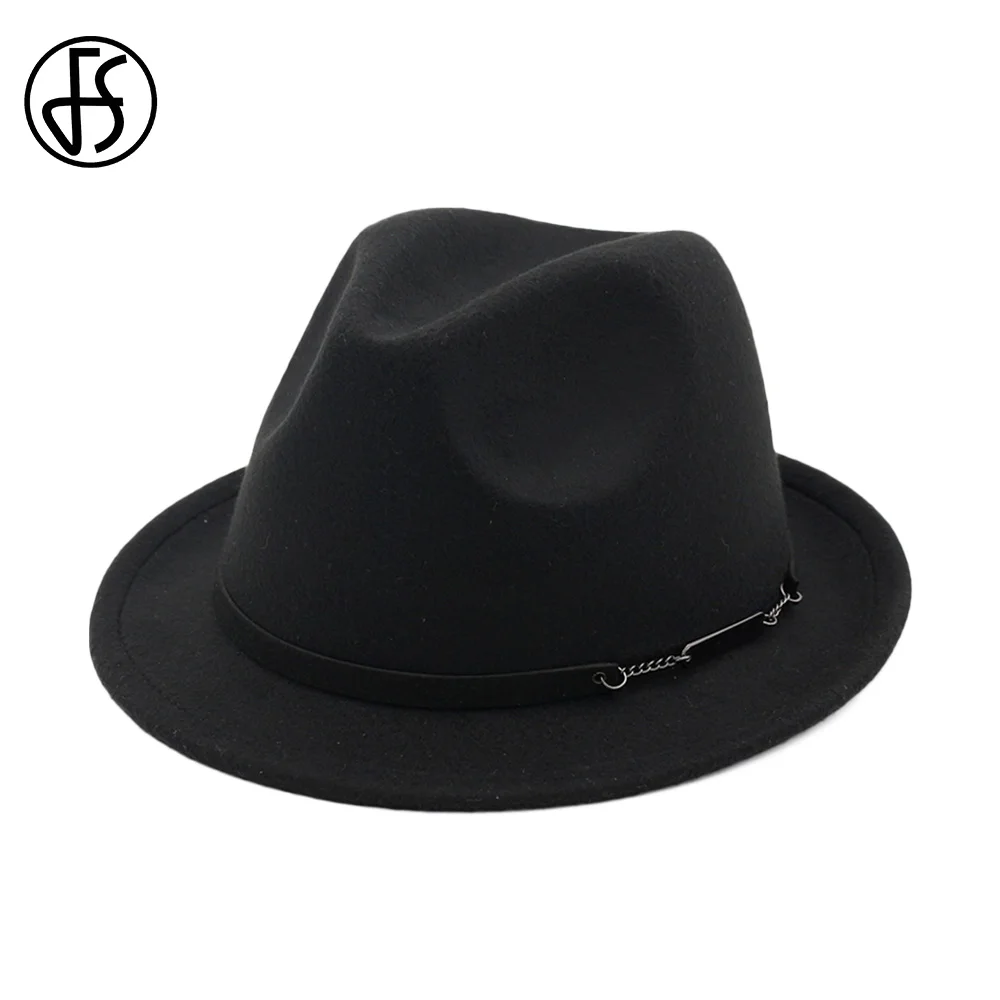 Женская винтажная Шляпа Гангстера FS черная и Красная из хлопка с широкими полями