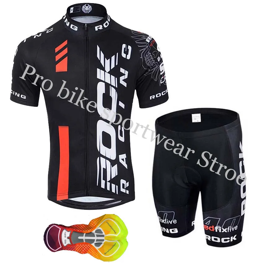 Cycling jersey set 4 Rock Racing Man быстросохнущая велосипедная футболка Летняя одежда для велоспорта с короткими рукавами комплект Ropa велосипедная майка MTB велосипедная одежда - Цвет: Cycling jersey set 4