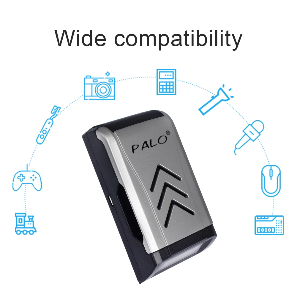PALO USB Smart интеллигентая(ый) зарадное устройство для батареии АА для AA, AAA, Перезаряжаемые аккумуляторы Ni-Cd 1,2 V аккумуляторная батарея