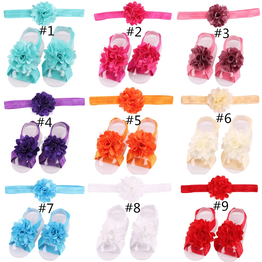 20pairs/lot 5cm mesh fabric flower with Head band wrist three sets of ornaments hot sale |
