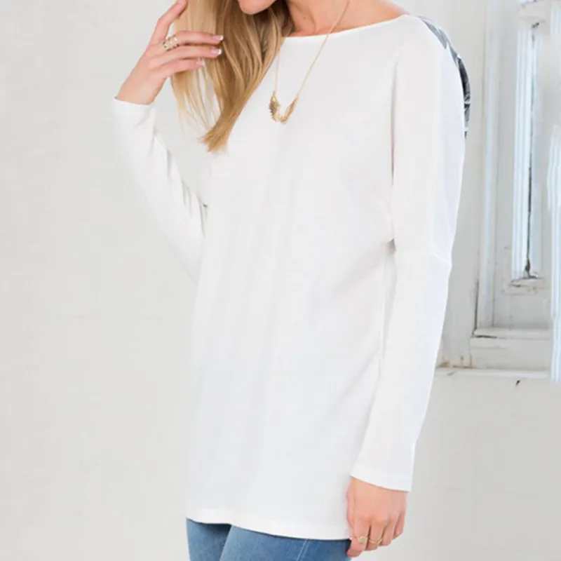 Женская футболка с длинными рукавами открытой спиной и крыльями летания|shirt