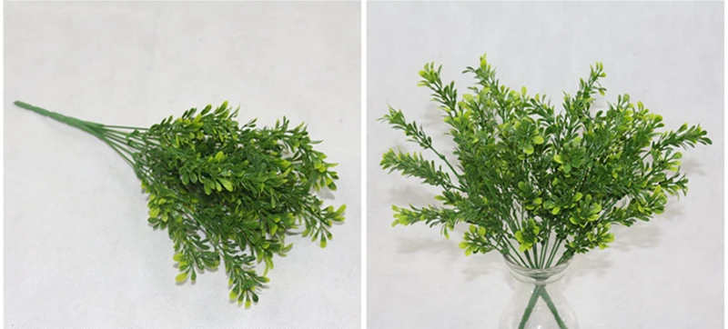 YO CHO Plante Artificielle 7 вилок имитация пластиковых папоротников трава зеленые листья поддельные растения для украшения дома и сада на открытом воздухе