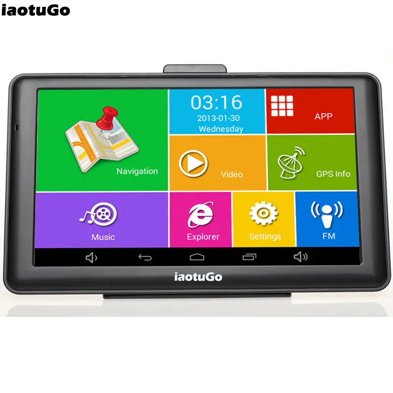 IaotuGo Android gps " емкостный навигатор для грузовиков Android 4.4.2 четырехъядерный 1,3 ГГц, 8G, wifi, AV-IN, Bluetooth карта грузовика