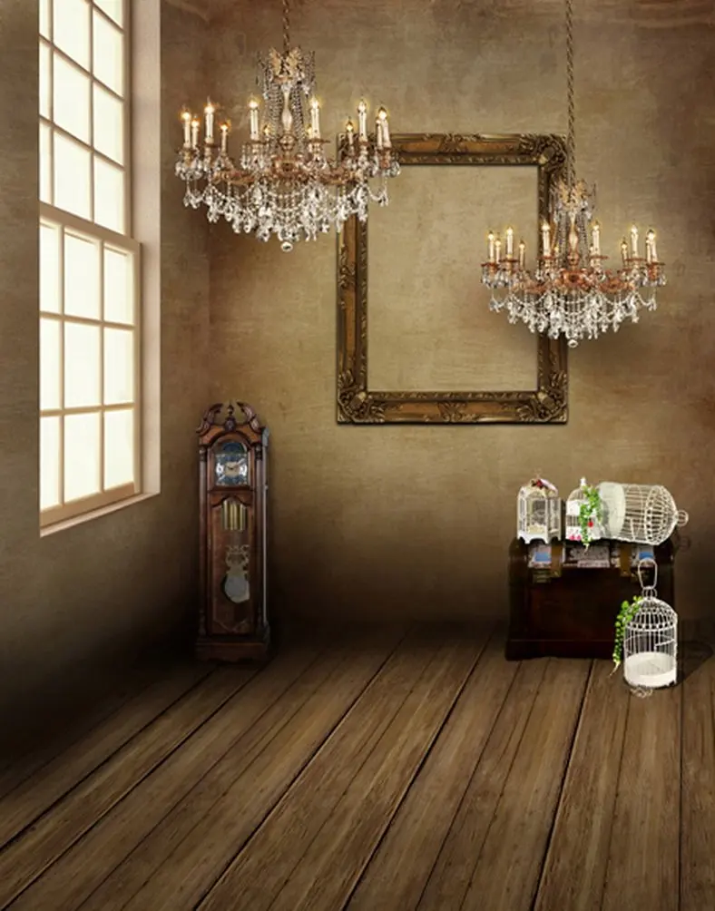 

5x7ft Wooden Floor Lights Photography Backdrops Photo Props Studio Background