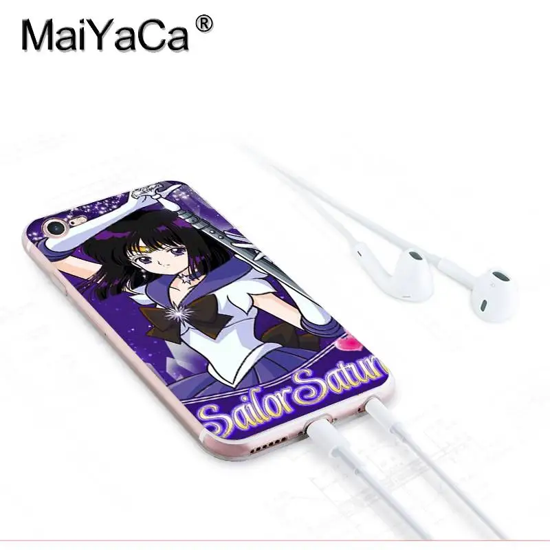 Чехол MaiYaCa для iphone 7 6 X модный прозрачный чехол Сейлор Мун Сатурн iPhone 8 6S Plus XS XR