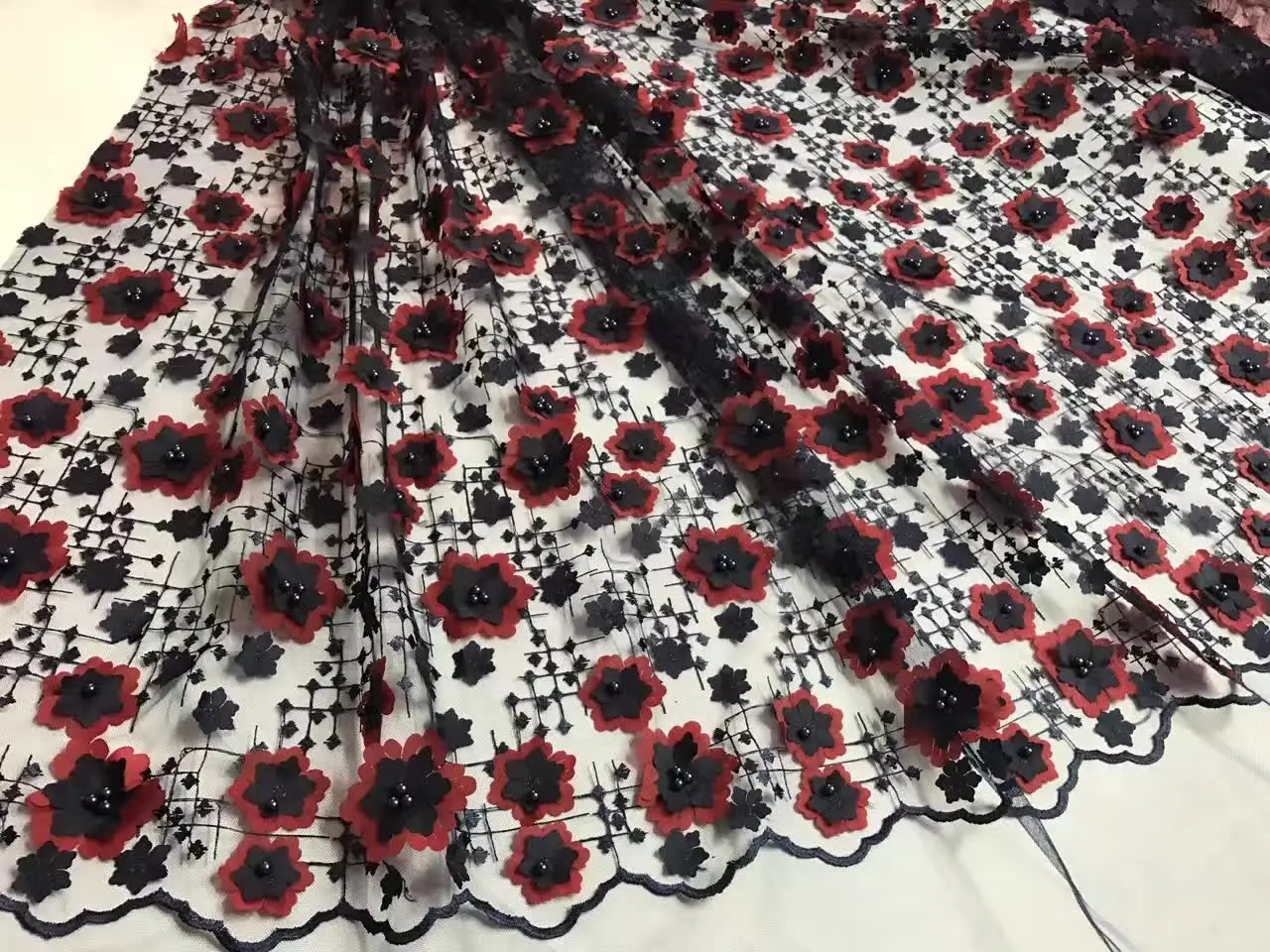 Soft Mesh Bridal Net Lace FABRIC Nice Nigerian Fabrics High-End Embroidered Beaded J1068 | Дом и сад