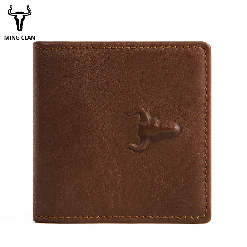 Мини-кошелек,, восковая коровья кожа, сумка для монет, квадратная форма, кошелек для монет, маленький мешочек, на магните, Женский кошелек для монет, Kawaii, сумка для денег - Цвет: Dark-Brown