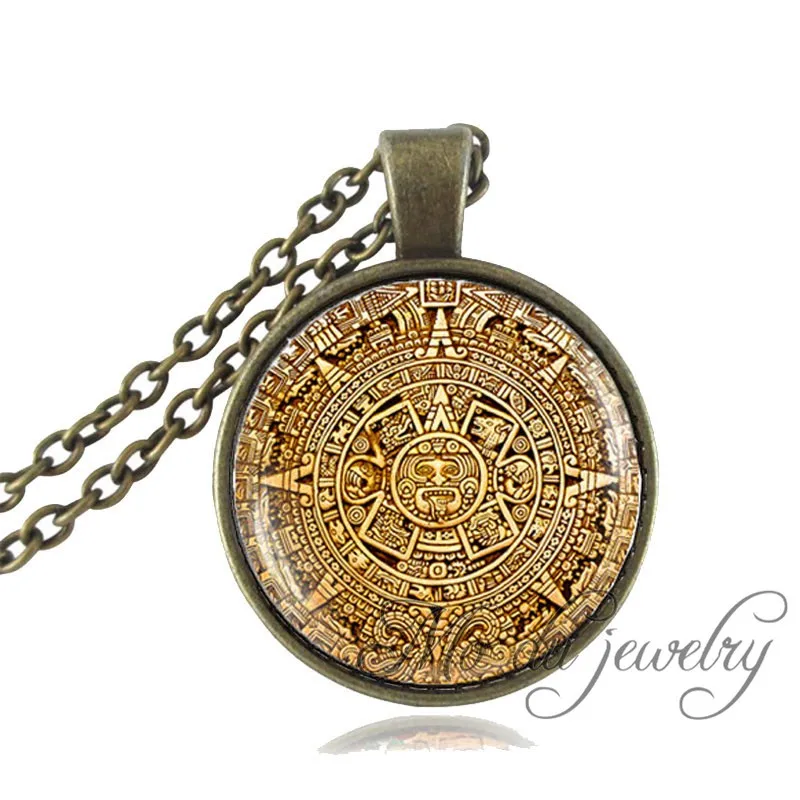 Подвеска для календарем майя ожерелье с античной бронзовой цепочкой