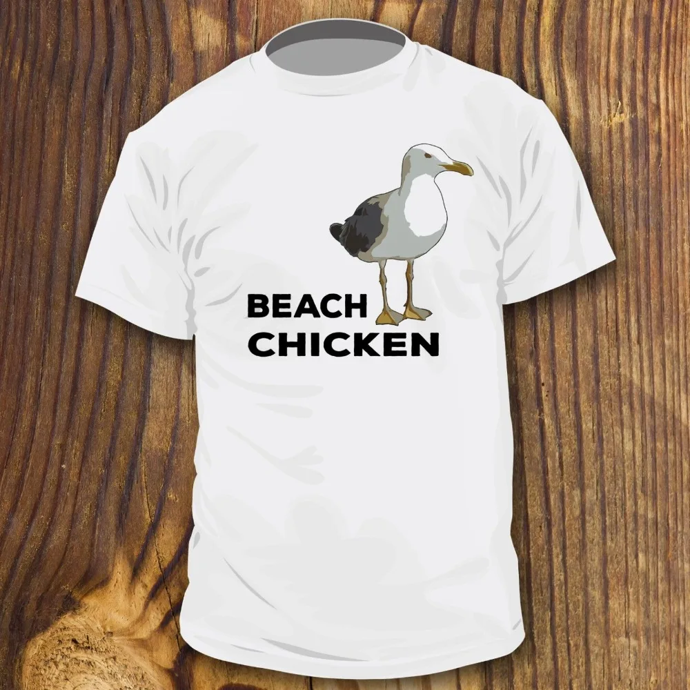 Забавная Пляжная футболка с курицей Чайка принтом Шанг морской чайки юмор