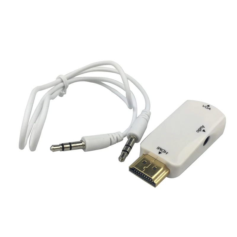Мужчин и Женщин HDMI к VGA Адаптер Конвертер + 3.5 мм Аудио Кабель 1080 P для raspberry pi 3 ПК TV