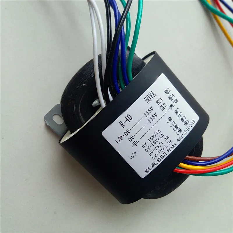 16V 1A 7V 1.3A R Core Transformer 50VA R40 transformer 115V/115V вход DAC tube Headphone Предварительный усилитель