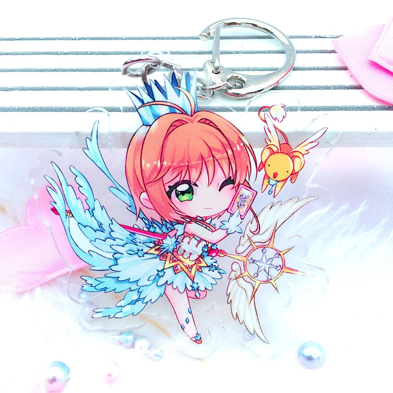 Аниме Cardcaptor Брелок «Сакура» Kawaii мультфильм брелки двухсторонний кулон брелок