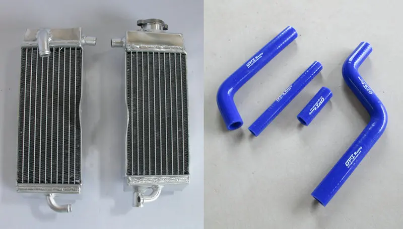 Алюминий Радиатор силиконовый шланг для YAMAHA YZ125 YZ 125 1996-2001 1996 1997 1998 1999 2000 2001 - Цвет: Синий