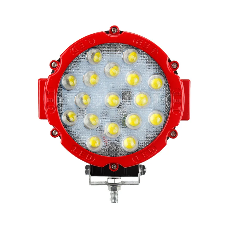 1pcs red OKEEN " 51 Вт точечная Светодиодная рабочая лампа дальнего света для автомобиля Трактор Лодка Offroad бездорожье 4WD 4x4 грузовик внедорожник ATV дальнего света 12V 24V - Цвет: 1pcs red