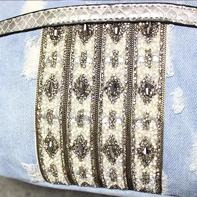 

2019 New Fashion Rhinestone Tote Bag Shoulder Bags Mini Crossbody Bags Denim Bag With Diamonds For Women Girls