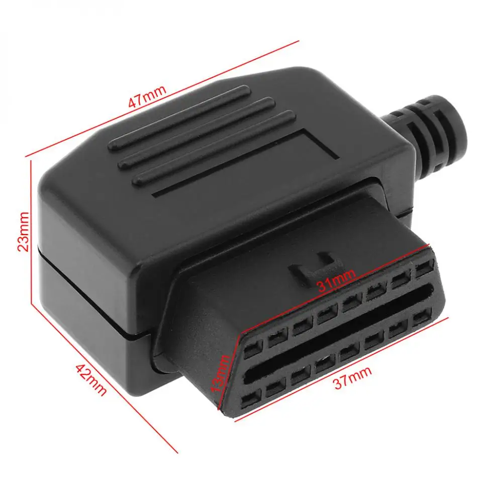 OBD-II L Тип Пластиковые 16 контактный разъем для автомобиля провода розетки с