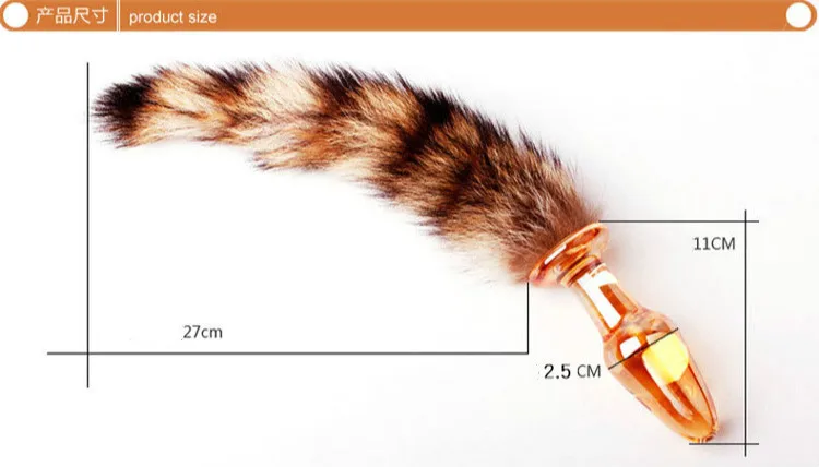 Лиса хвост анус собачий Хрустальная стеклянная Анальная пробка для взрослых