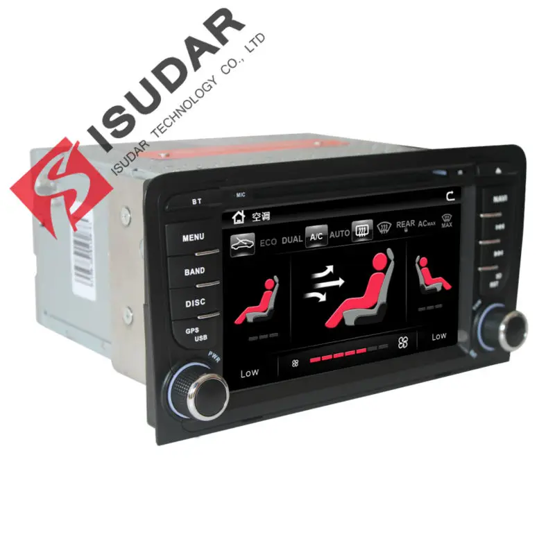 Isudar Автомагнитола с Сенсорным 7 Дюймовым Экраном Для Автомобилей Audi DVD For A3 Memory