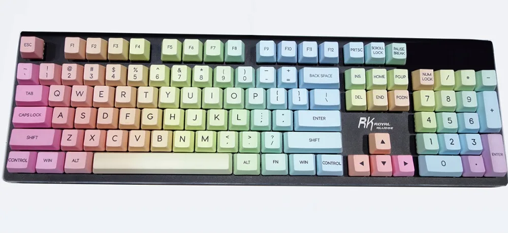 123-key радужные градиентные колпачки OEM профиль PBT краситель-подложенный Топ принт ANSI ISO Mac для MX переключатели механическая клавиатура
