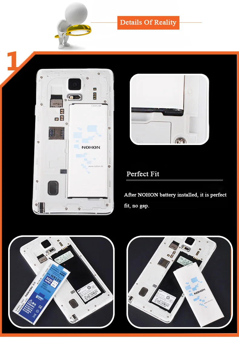 NOHON Батарея EB-BN910BBE для samsung Galaxy Note 4 N910F N910C N910U N910V N910T N910H N910A N910X N910P 3220 мА-ч