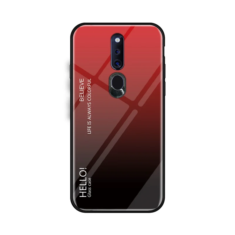 Для OPPO F11 чехол Pro Чехол градиентное закаленное стекло мягкий силиконовый край