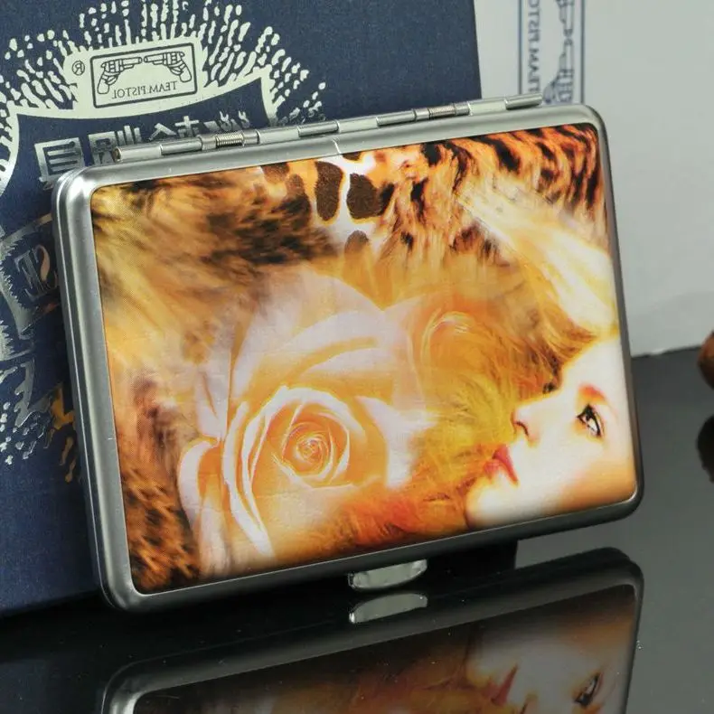 Кожаный Чехол Для Сигарет Женщина Тонкий Портсигар Box Удержание За 14 Шт. 100 мм