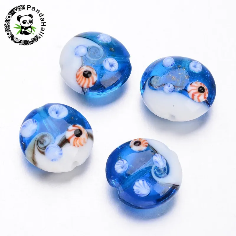 12pcs/box Ocean Theme Handmade Lampwork Spacer Beads for Jewelry Making Bracelet Necklace 11~31x9~22mm Hole: 1~3mm