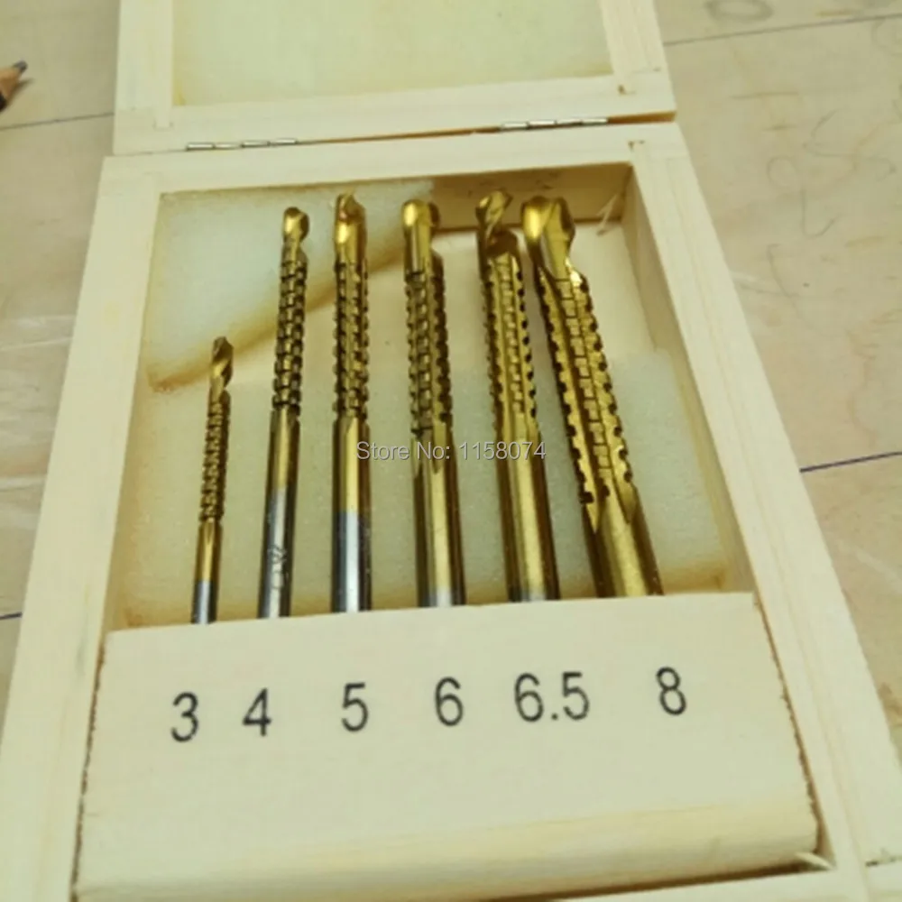 Новый 6 шт. 3 мм 4 мм 5 мм 6 мм мм 5 8 титановое покрытие сверла Дерево
