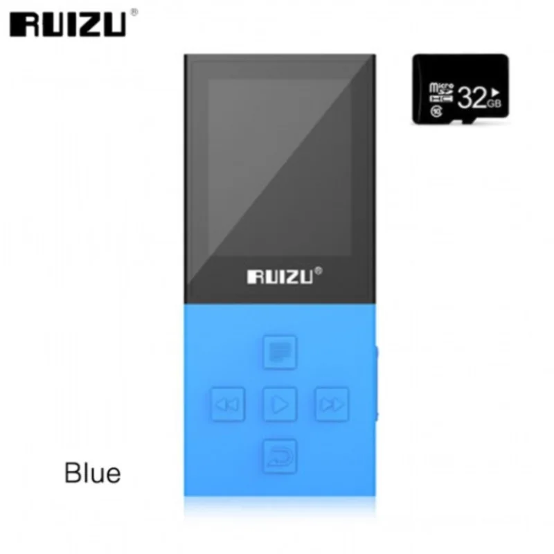 RUIZU X18 Bluetooth спортивный MP3 плеер 8 Гб музыкальный аудио плеер высокого качества без потерь рекордер FM Bluetooth 4,0 бесплатный подарок - Цвет: blue with 32gb