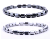 hematite bracelet healing crystal no magnetic therapy stretch stone hexagonal beaded bracelets bangle for menwomen 2018